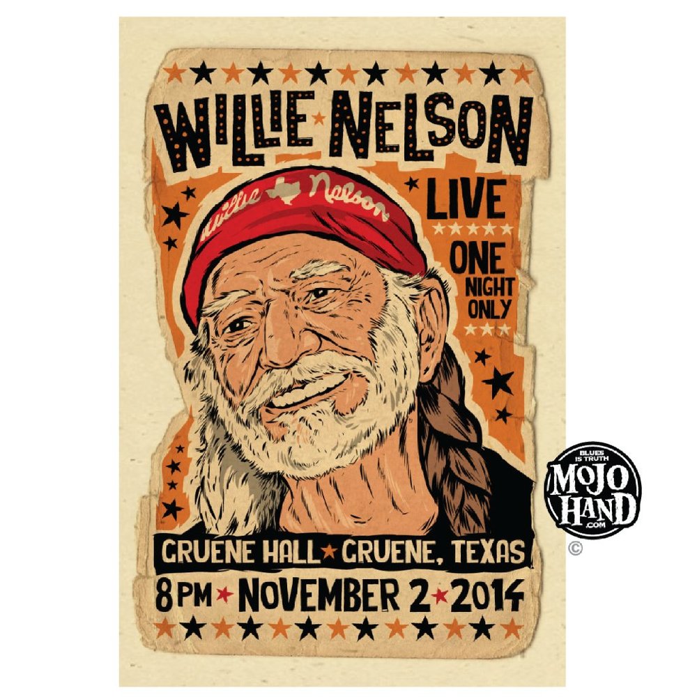 Willie Nelson tour poster - 2014 - 12"x18" FREE US SHIPPING